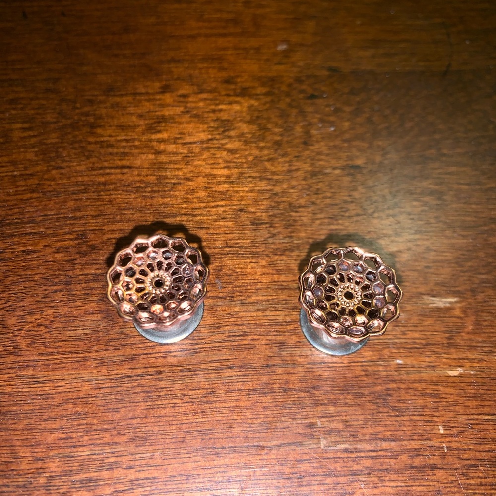 7/16 beautiful silver and copper plugs